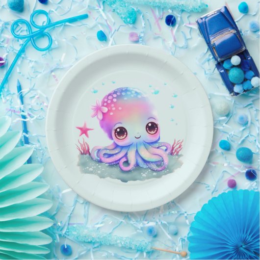 Assiettes En Carton Cute Octopus Sea Creator (Fête)