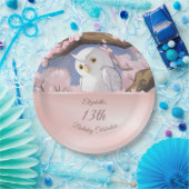 Assiettes En Carton Cute Owl | Plaques papier d'anniversaire personnal (Fête)