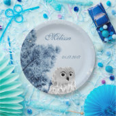 Assiettes En Carton Cute Owl Winter Kids Custom Birthday Party (Fête)