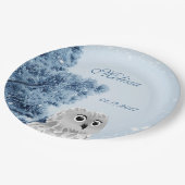 Assiettes En Carton Cute Owl Winter Kids Custom Birthday Party (Angle)