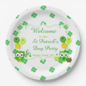 Assiettes En Carton Cute Owls St Patrick's Day Party (Devant)