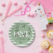 Assiettes En Carton Cute Panda Neutral 1ère fête d'anniversaire 'ONE' (Fête)