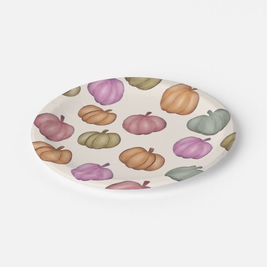Assiettes En Carton Cute Pastel Citrouille Pastel Motif (Angle)