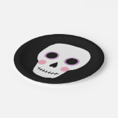 Assiettes En Carton Cute Pastel Crâne Halloween Plaque papier d'annive (Angle)