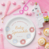 Assiettes En Carton Cute Pastel Pink and Blue Donuts bébé Saupoudrer (Fête)