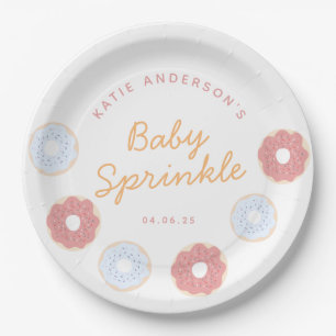 Assiettes En Carton Cute Pastel Pink and Blue Donuts bébé Saupoudrer