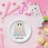 Assiettes En Carton Cute Pastel Rainbow Ghost | Éffrayant esthétique (Fête)
