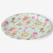 Assiettes En Carton Cute Pattern avec Whimsical Animals & Toys (Angle)