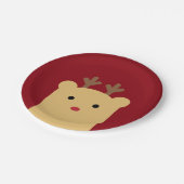 Assiettes En Carton Cute Peekaboo Reindeer Plaque en papier (Angle)