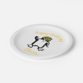 Assiettes En Carton Cute PENGUIN - Joyeux anniversaire -Faune (Angle)