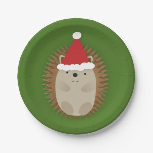 Assiettes En Carton Cute Père Noël Hedgehog