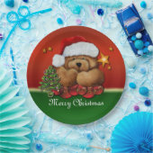 Assiettes En Carton Cute Père Noël Ours Plaques Papier de Noël (Fête)