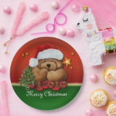 Assiettes En Carton Cute Père Noël Ours Plaques Papier de Noël (Fête)