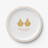 Assiettes En Carton Cute Perfect Pear Parfait Paire Mariage Whimsical (Devant)