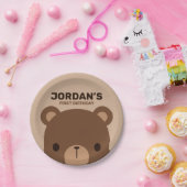 Assiettes En Carton Cute Petit Ours Brown Anniversaire (Fête)