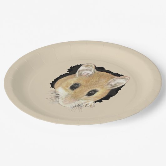 Assiettes En Carton Cute Petite Aquarelle Animaux Poche Souris Animal  (Angle)