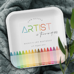 Assiettes En Carton Cute Petite Artiste Crayon Rainbow N'Importe Quel 