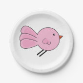 Assiettes En Carton Cute Petites Plaques Papier Oiseau Rose (Devant)