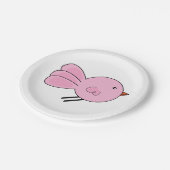 Assiettes En Carton Cute Petites Plaques Papier Oiseau Rose (Angle)