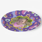 Assiettes En Carton Cute Photo Personnalisée Unicornes, beignets et cr (Angle)