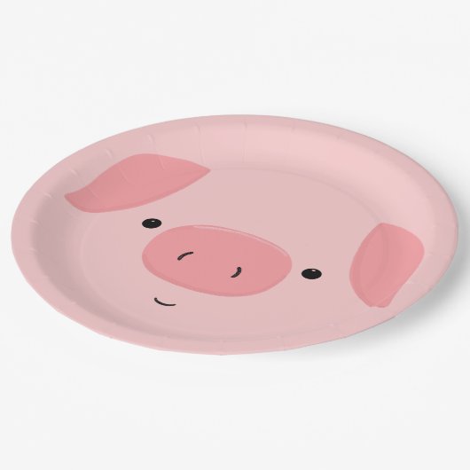 Assiettes En Carton Cute Piggy (Angle)