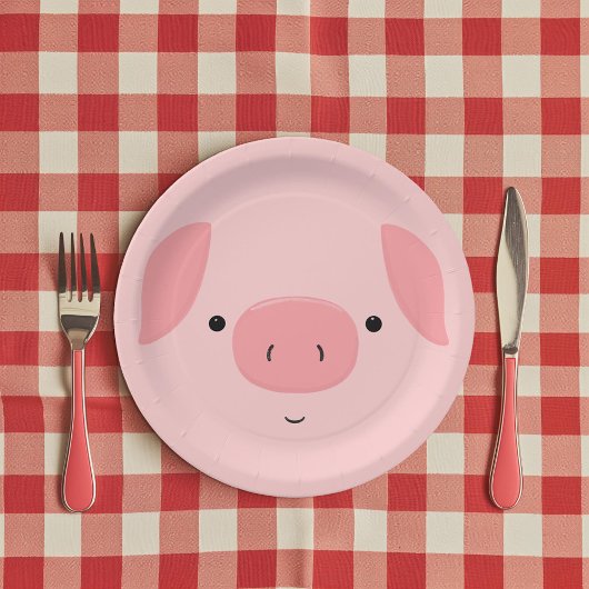 Assiettes En Carton Cute Piggy