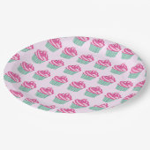 Assiettes En Carton Cute Pink Cupcakes Pattern Pastel Pink (Angle)