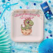 Assiettes En Carton Cute Pink Dino Hatching Soon (Fête)