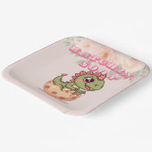 Assiettes En Carton Cute Pink Dino Hatching Soon (Angulaire)
