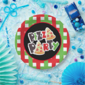 Assiettes En Carton Cute pizza fête mots papier plaque (Fête)