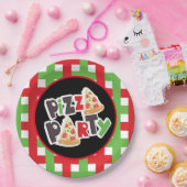 Assiettes En Carton Cute pizza fête mots papier plaque (Fête)