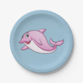 Assiettes En Carton Cute plaque en papier Dolphin (Devant)
