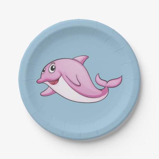 Assiettes En Carton Cute plaque en papier Dolphin (Devant)
