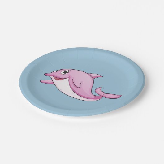 Assiettes En Carton Cute plaque en papier Dolphin (Angle)
