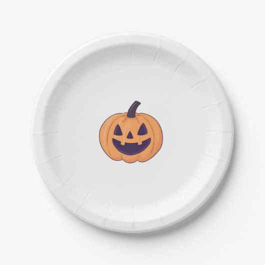 Assiettes En Carton Cute plaque papier Citrouille Halloween (Devant)