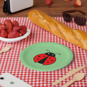 Assiettes En Carton Cute plaque papier coccinelle