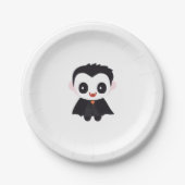 Assiettes En Carton Cute Plaques en papier Vampire Halloween (Devant)