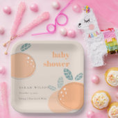 Assiettes En Carton Cute Poche Blush Orange Fruit Baby shower Gras (Fête)