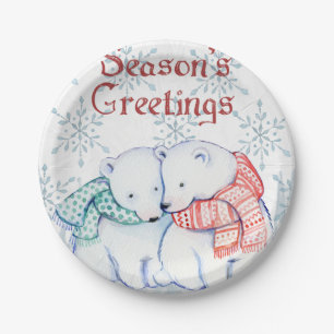 Assiettes En Carton Cute Polar Bears