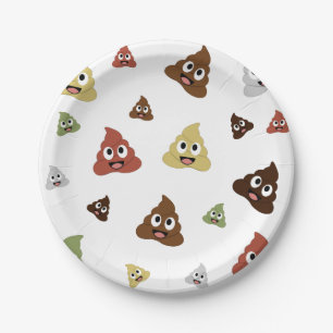 Assiettes En Carton Cute Poop émoji drôles idées cadeaux