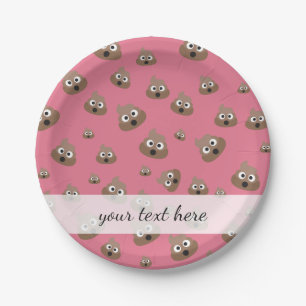 Assiettes En Carton Cute Poop Emoji Motif