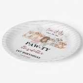 Assiettes En Carton Cute Puppy Dog Boy 1st Birthday | Pawty Time First (Angle)