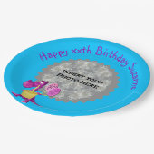Assiettes En Carton Cute Purple Dinosaur Photo Anniversaire (Angle)