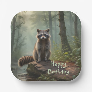 Assiettes En Carton Cute Raccoon
