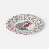 Assiettes En Carton Cute raccoon with watermelon (Angle)