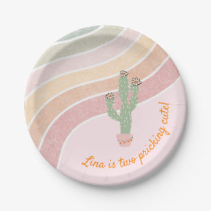 Assiettes En Carton Cute Rainbow Cactus Girls Anniversaire