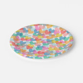 Assiettes En Carton Cute Rainbow Hearts Plaques en papier (Angle)