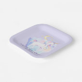 Assiettes En Carton Cute Rainbow Unicorn Fête d'anniversaire fille (Angulaire)