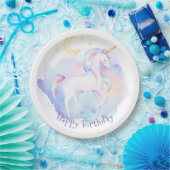Assiettes En Carton Cute Rainbow Unicorn Fête d'anniversaire fille (Fête)