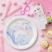 Assiettes En Carton Cute Rainbow Unicorn Fête d'anniversaire fille (Fête)